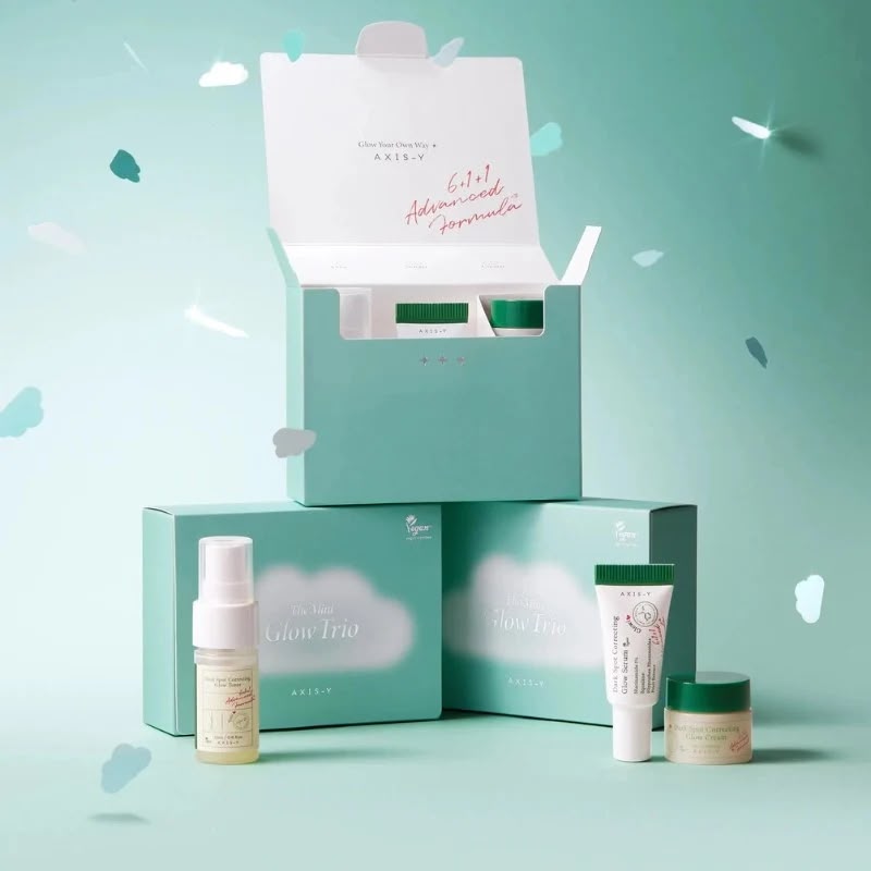 Axis Y The Mini Glow Trio - Glow Toner 12ml - Glow Serum 5ml - Glow Cream 5ml