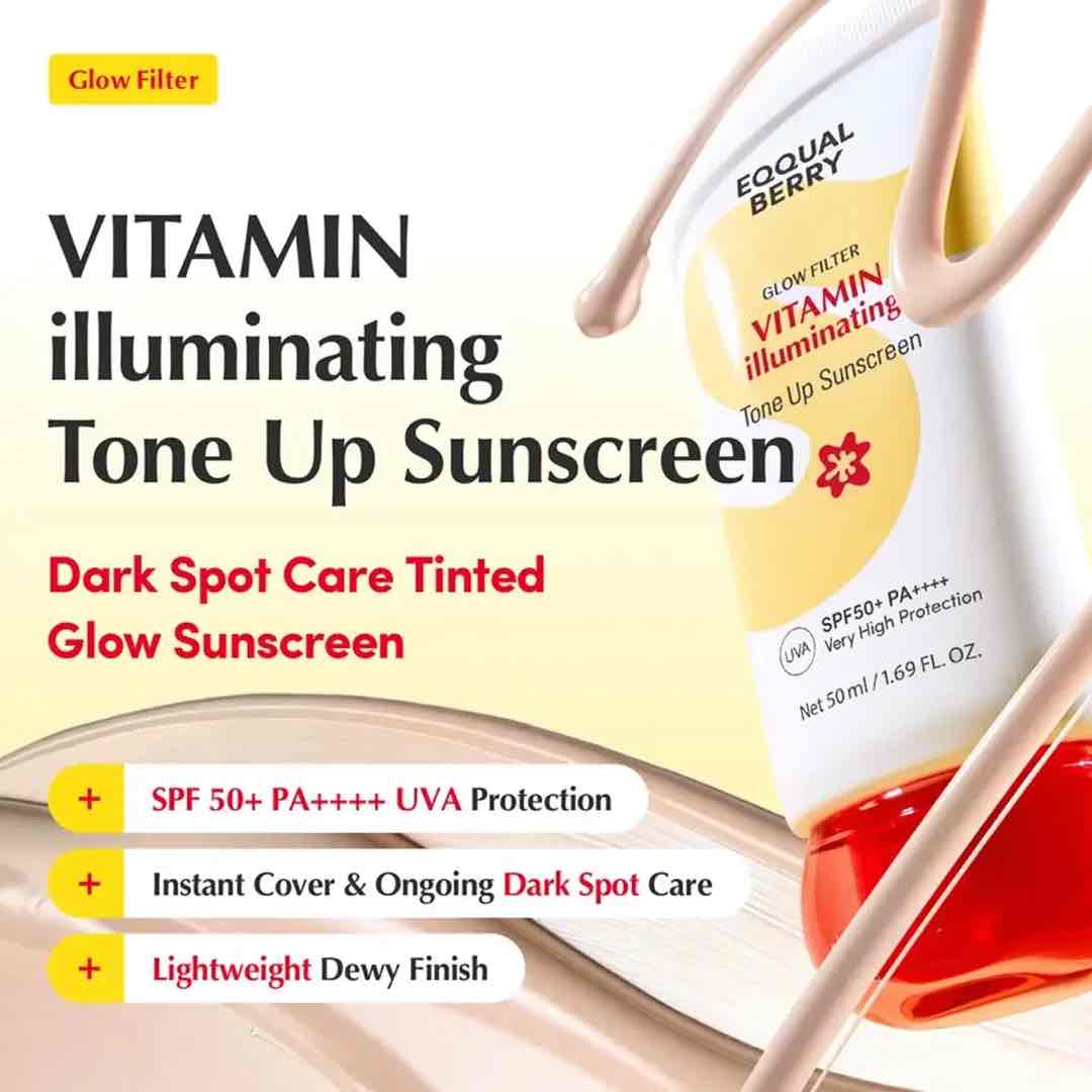 EQQUALBERRY Glow Filter Illuminating Tone Up Sunscreen SFP50+