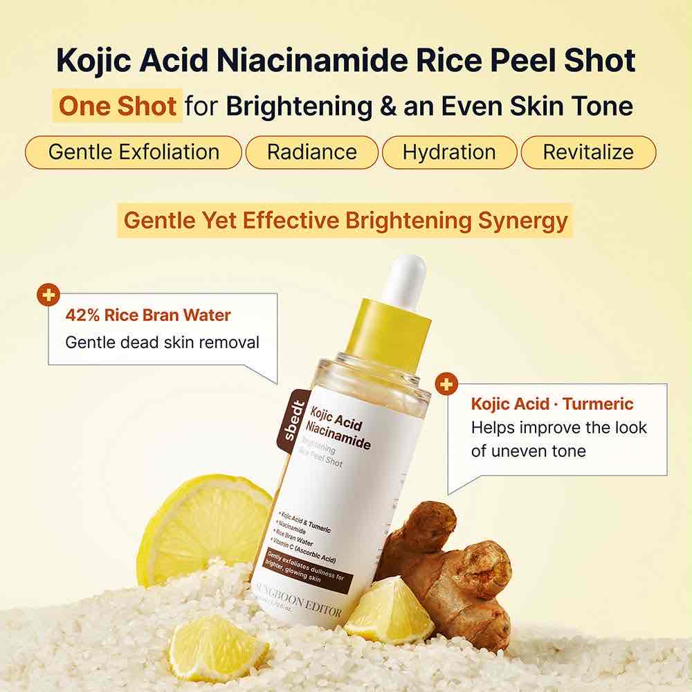 SUNGBOON EDITOR Kojic Acid Niacinamide Brightning Rice Peel Shot 80ml