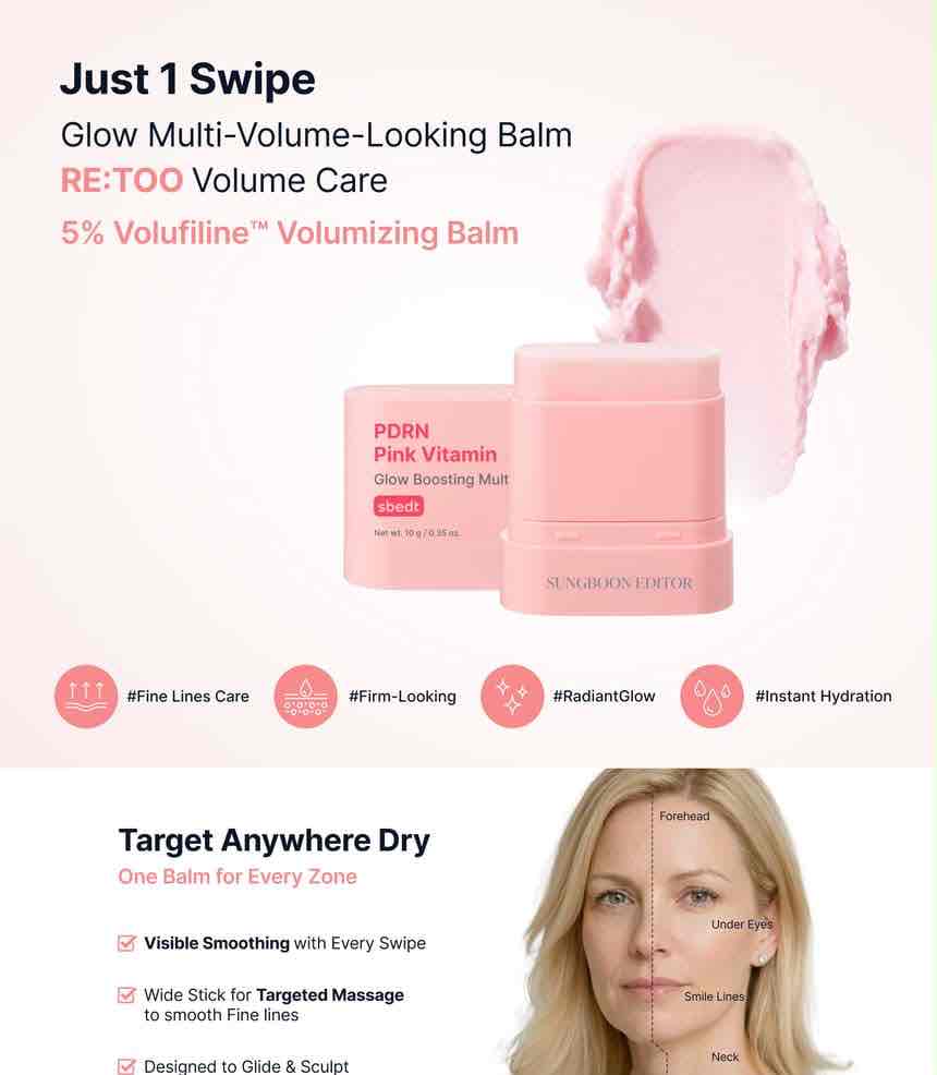 SUNGBOON EDITOR PDRN Pink Vitamin Glow Boosting Multi Balm 10g