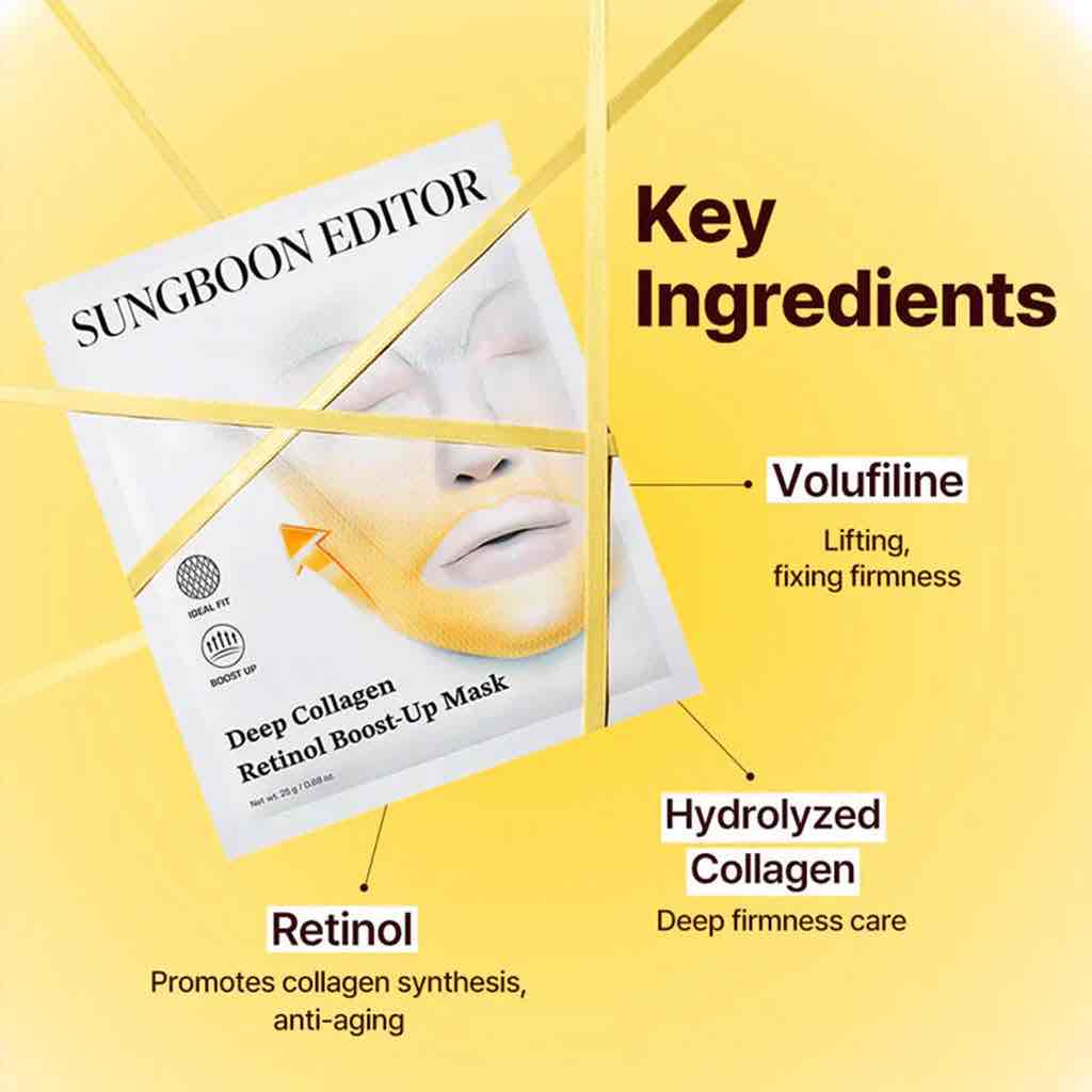 SUNGBOON EDITOR Deep Collagen Retinol Boost Up Mask Set 4pcs