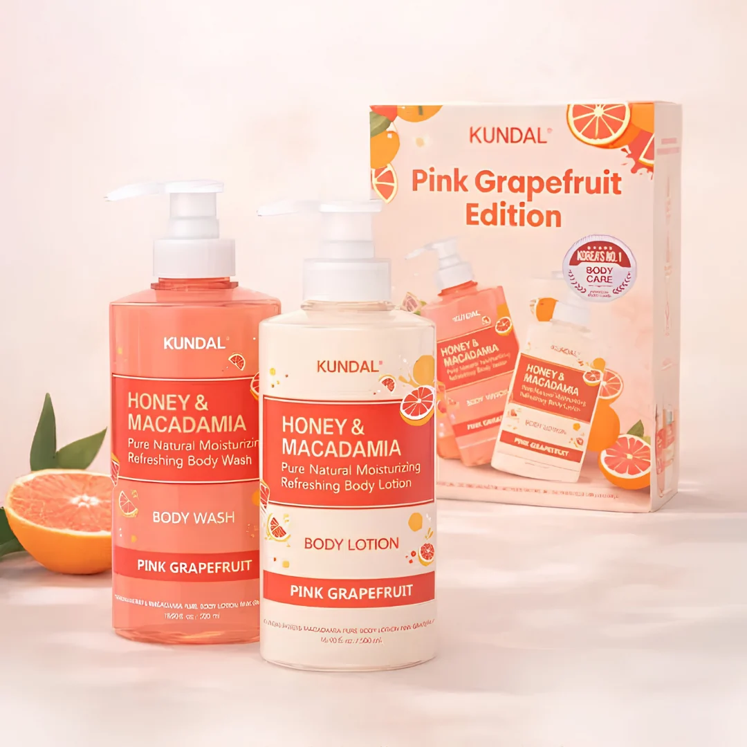 PINK GRAPEFRUIT EDITION - HONEY & MACADAMIA BODY WASH 500ML + LOTION 500ML