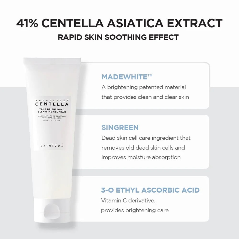 SKIN1004 Centella Tone Brightening Cleansing Gel Foam 125ml