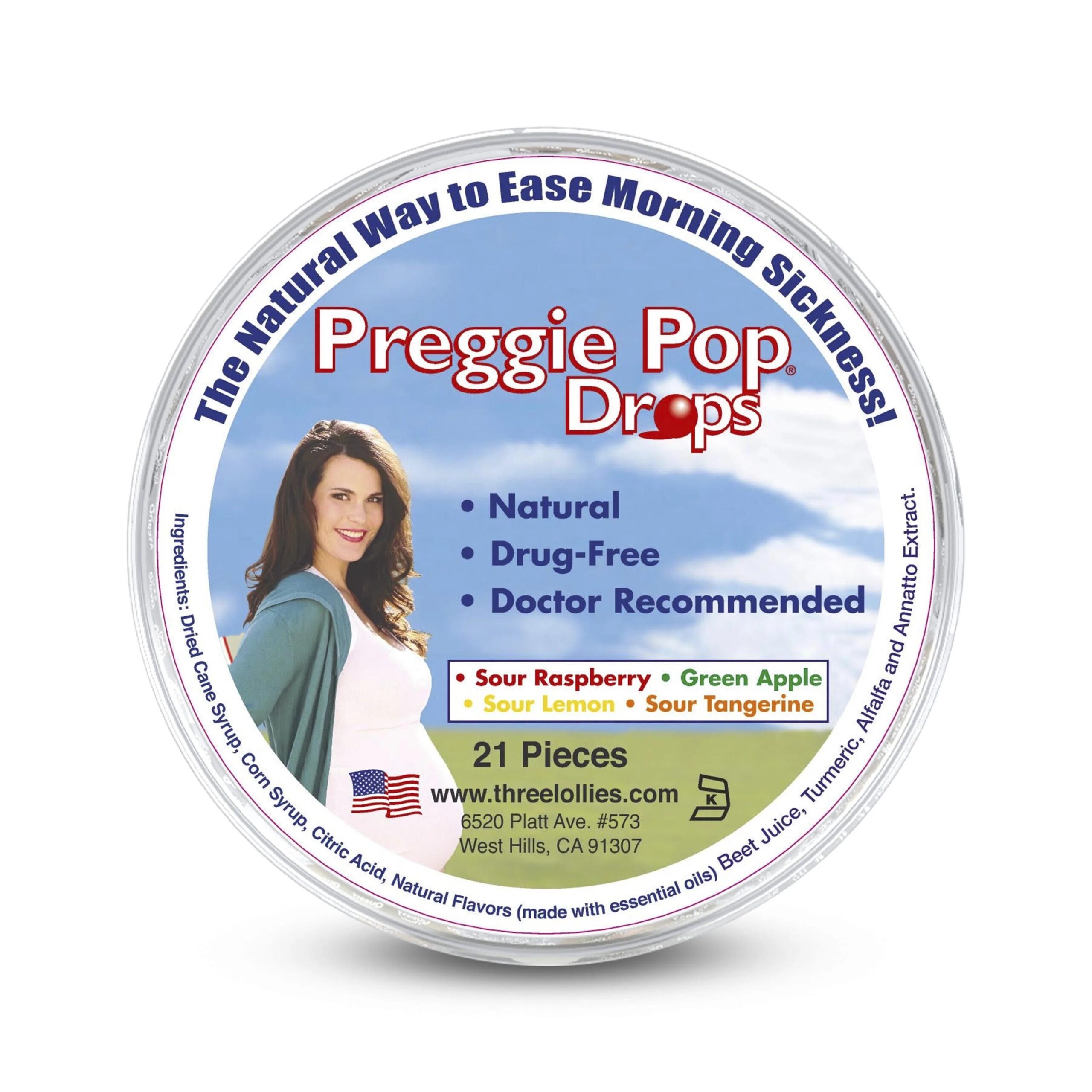 EASE MORNING SICKNESS- PREGGIE POP DROPS blue
