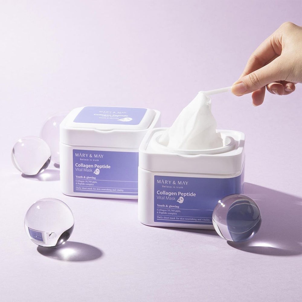 MARY &amp; MAY Collagen Peptide Vital Mask 30Pcs