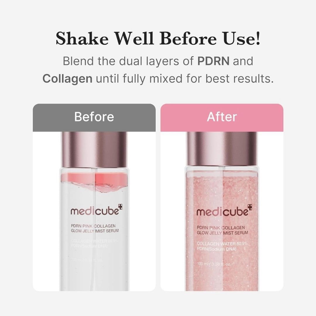 medicube PDRN Pink Collagen Glow Jelly Mist Serum.